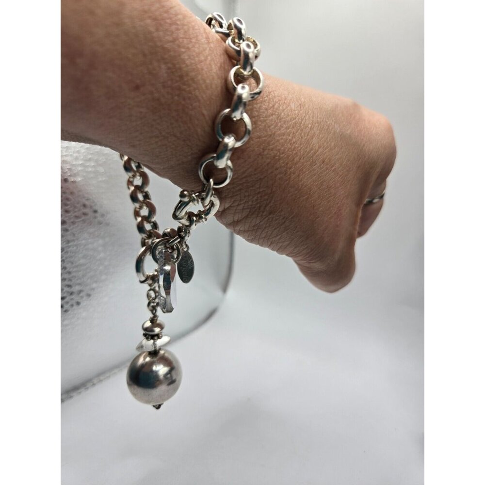 Dorgelo Sterling Chunky Long Necklace and Bracelet Fabulous - Picture 10 of 13